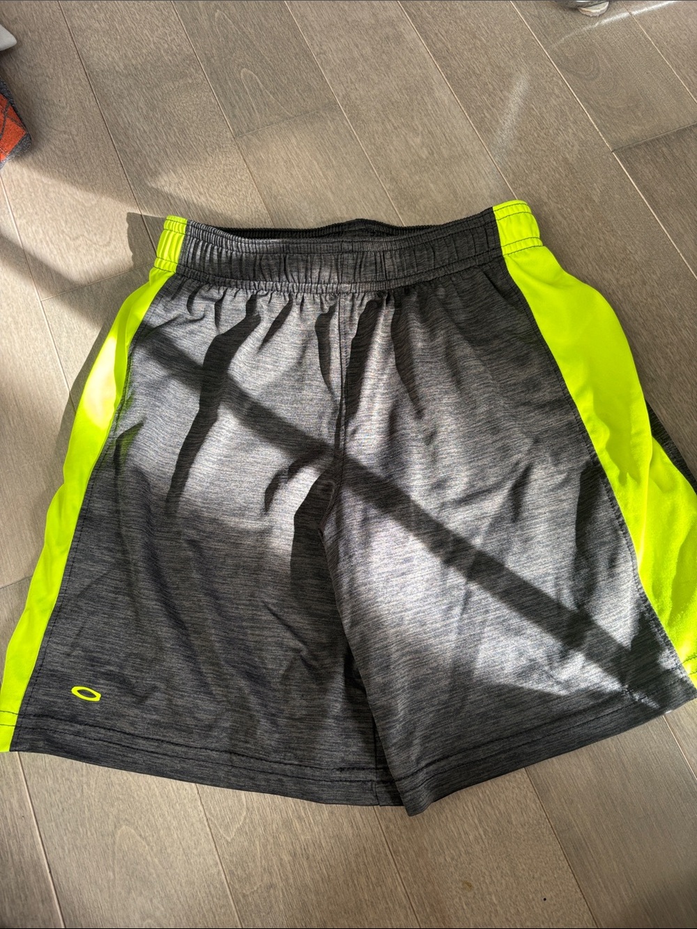 Under Armour Charcoal Heather Shorts with Neon Yellow Panels